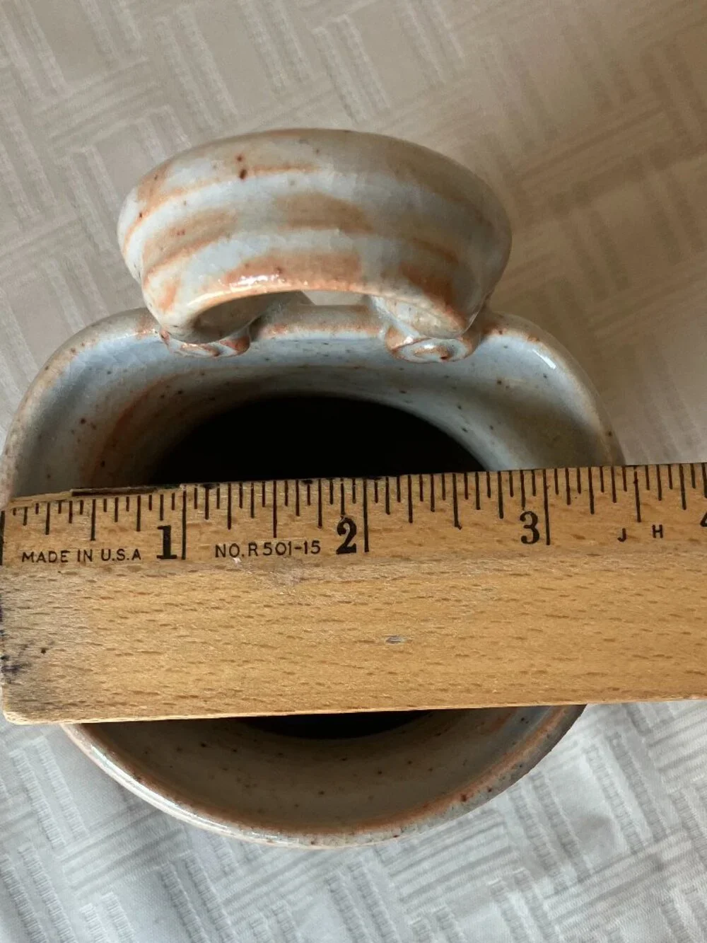 Studio Pottery Wall Pocket Vase / Herb Cuttings Pot; Lorraine Dilmore Stoneware